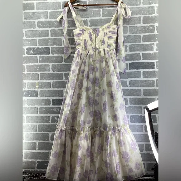 Floral Purple Maxi Dress - Picture 4 of 5